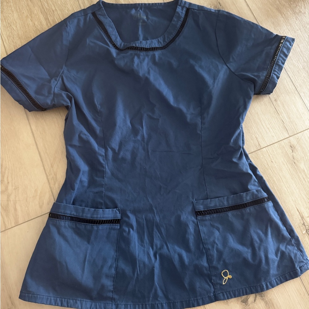 Jaanuu Ladder Lace Top & Pants Scrubs Set